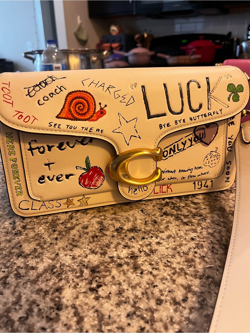 Coach Cream 'Luck' Graffiti Tabby 26